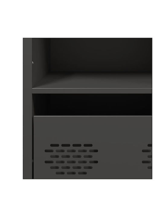 Wandregal Boden Schwarz 101.5x39x103.5cm