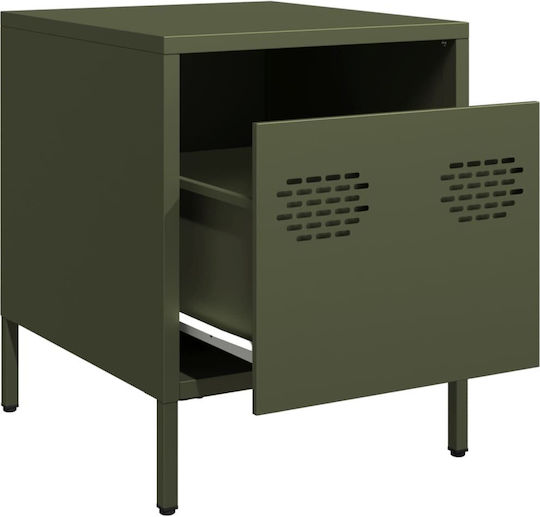 Metal Bedside Table Green 35x39x43.5cm