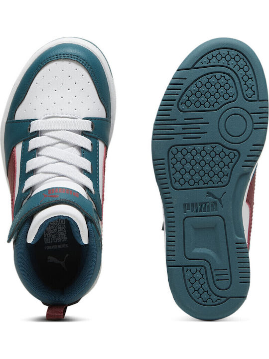 Rebound V6 Παιδικά Sneakers High με Σκρατς Λευκά