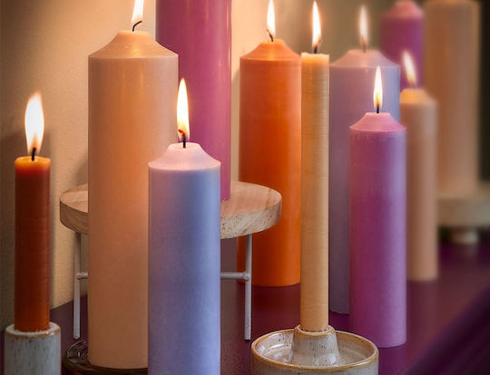 Mica Aromatic Taper Candle With Orange Scent 24cm 560gr 6 Pieces