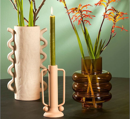 Mica Decorative Green Taper Candle 25cm 520gr 6 Pieces