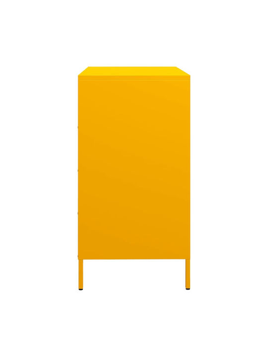 Συρταριέρα Κρεβατοκάμαρας mit 4 Schubladen Mustard 68x39x73.5cm