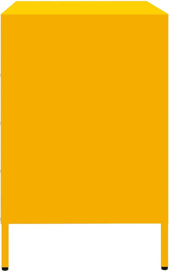 Comoda pentru Dormitor Metalică cu 3 sertare Mustard 68x39x58.5buc