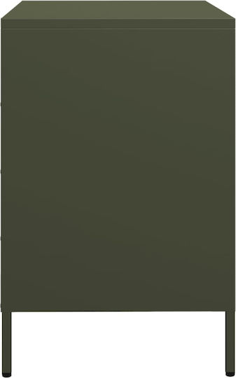 Comoda pentru Dormitor Metalică cu 3 sertare Olive 68x39x58.5buc