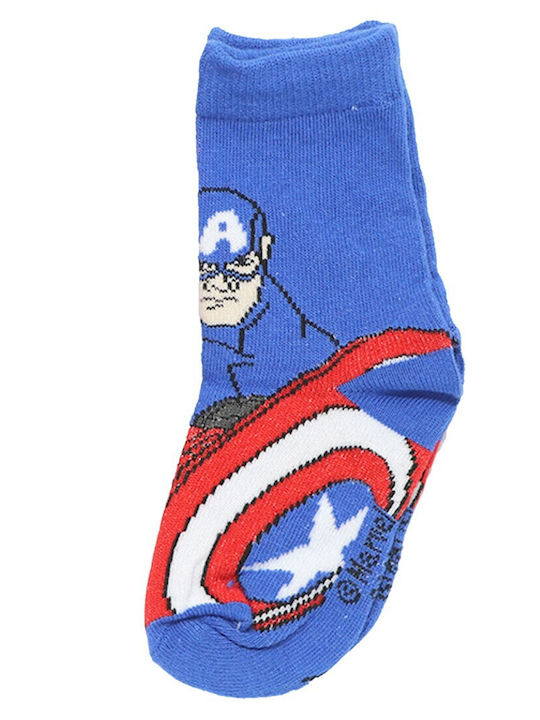 Marvel Παιδικές Κάλτσες Μπλέ 3 Ζευγάρια