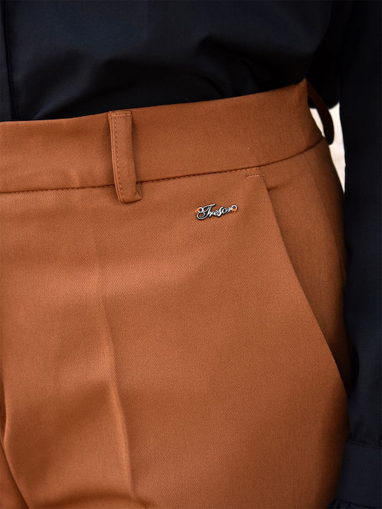 Women's Fabric Trousers Camel