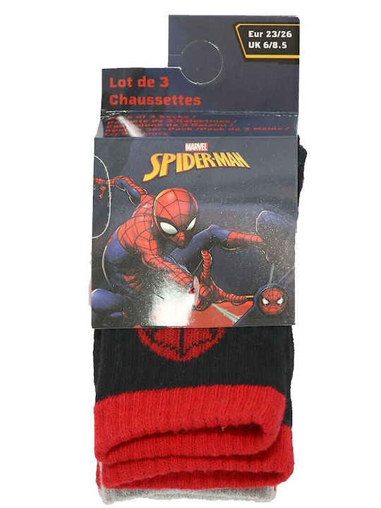Marvel Șosete pentru Copii Sport Negre 3 Perechi