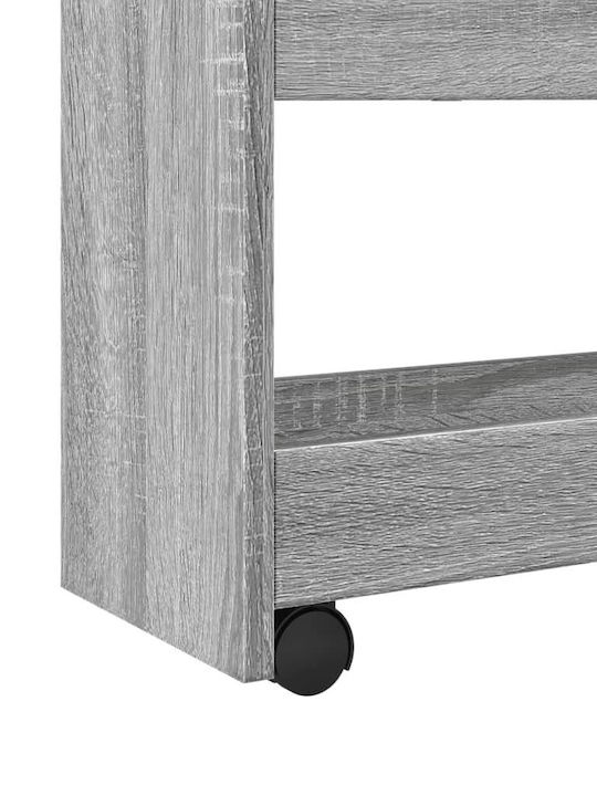 vidaXL Тролей Кухненски Дървен 4 Позиции Сив 60x20x82см