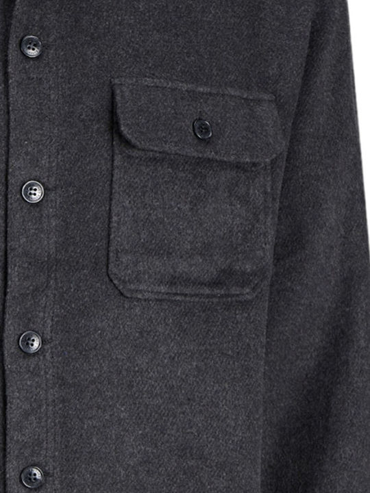 Дълъг Ръкав Overshirt Стандартна Кройка Черен