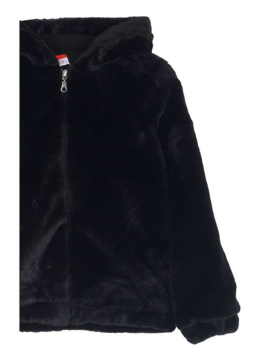 Kids' Fur with Hood Black