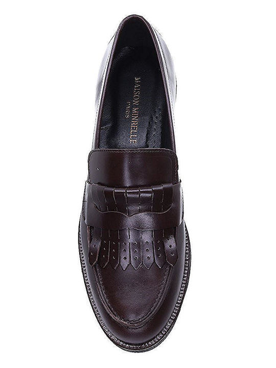 Leather Women's Moccasins in Brown Color 5207422