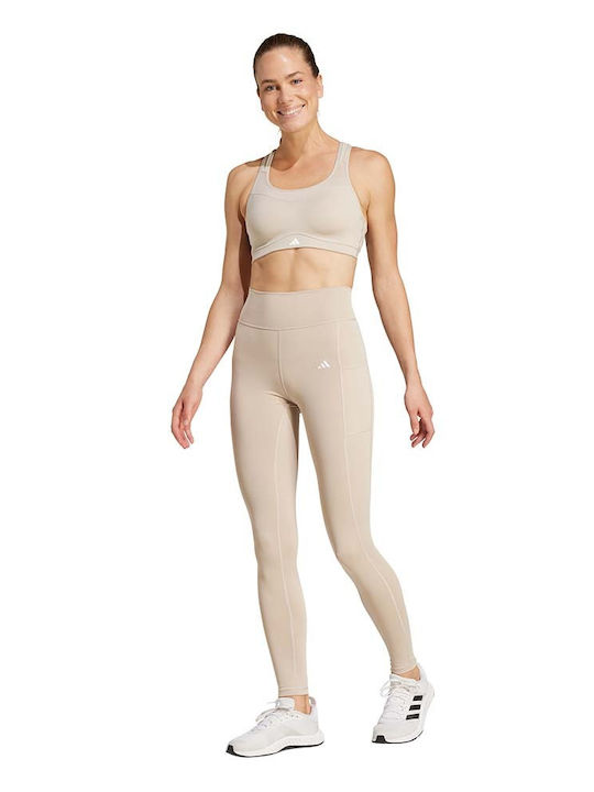 Optime full-length Schulung Frauen Leggings Hochgeschnitten Beige