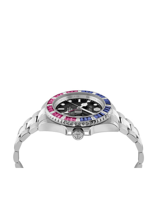 Philipp Plein Men's Watch Battery with Silver Metal Bracelet