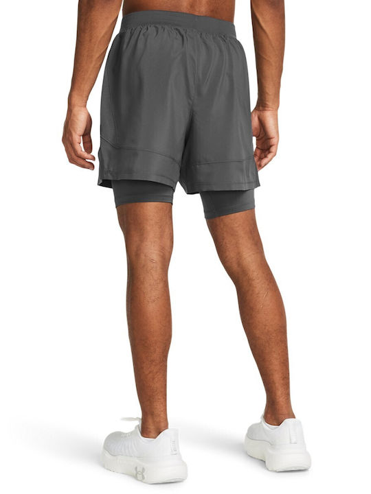 Under Armour Launch 2 в 1 Спортна Мъжка Бермуда Сива