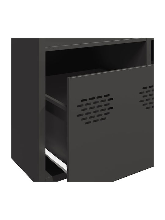 Βιβλιοθήκη Μαύρο 68x39x103.5εκ.