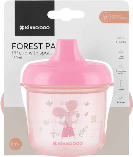 Kikka Boo Forest Party Εκπαιδευτικό Μπιμπερό Πλαστικό με Λαβές Ροζ Forest Party Pink για 12m+ 150ml