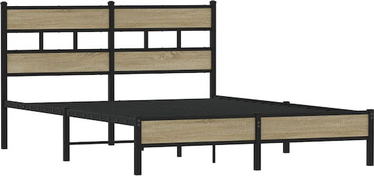 Doppelbett Aus Holz Braune mit Lattenrost Für Matratze 137x190cm