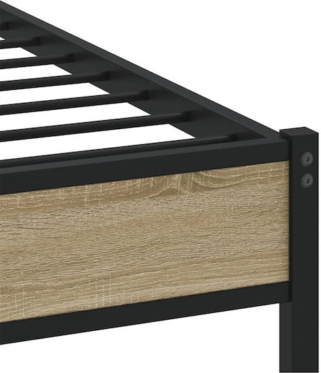 Doppelbett Aus Holz Braune mit Lattenrost Für Matratze 137x190cm