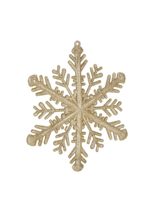 Ornament suspendat Fulgi de zăpadă Plastic Auriu