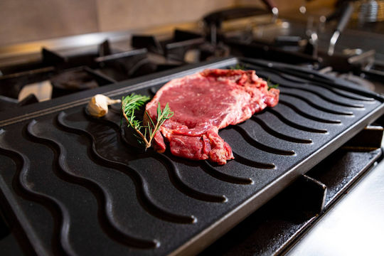 Lunaway Backblech Beidseitig mit Gusseisen Grill Oberfläche 35x25x1.6cm