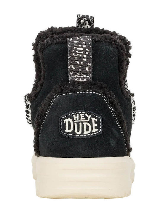 Suede Γυναικεία Μποτάκια Μαύρα