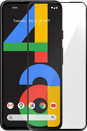 Panzerglas Displayschutz Google Pixel 4a 9H Fingerabdruckresistent Schwarzer Rand