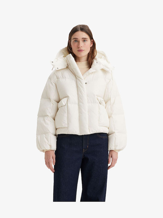 Levi's Women's Short Puffer Jacket for Winter White