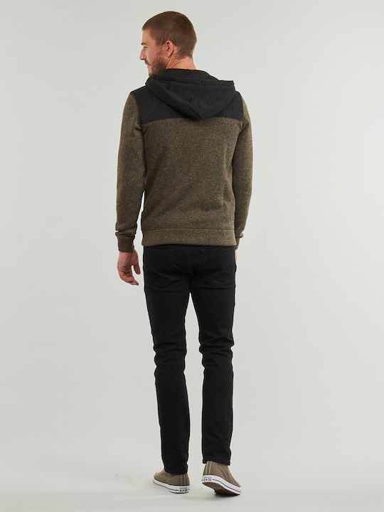 Keller Men's Knitted Cardigan with Hood Brown