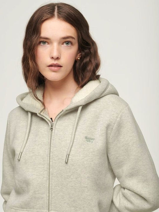 Superdry Essential Borg Women's Hooded Sweatshirt Grey