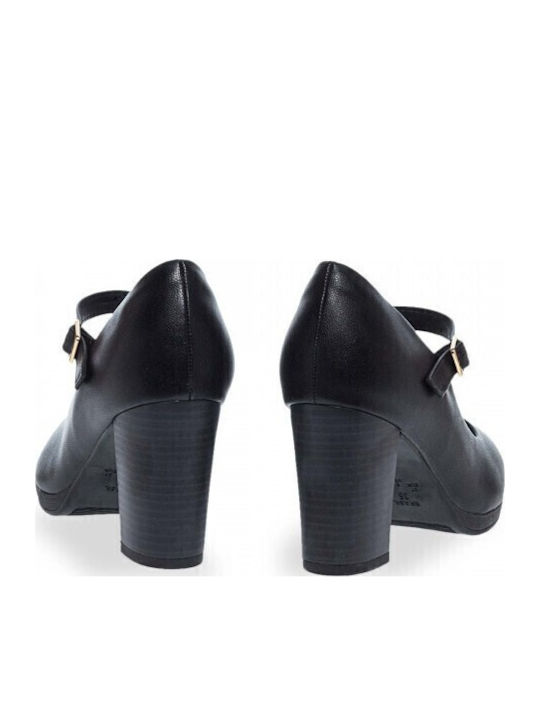Pumps mit Riemchen & mittelhoher Absatz Schwarz