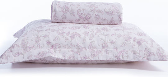 Nef-Nef Homeware Σετ Παπλωματοθήκη Βαμβακοσατέν Υπέρδιπλη με 2 Μαξιλαροθήκες 240x230cm Sancario Purple