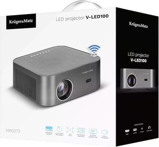 Kruger & Matz KM0373 3D Proiector LCD Full HD LED cu Wi-Fi și Difuzoare Incorporate Gri