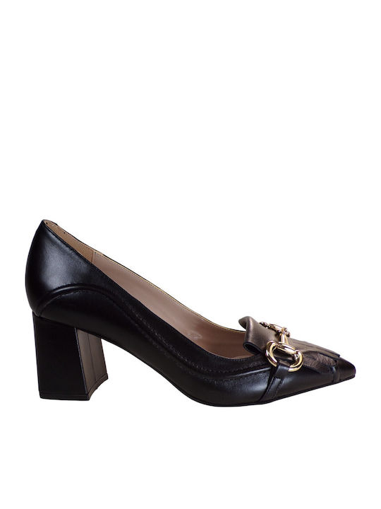 Leder Pumps Schwarz