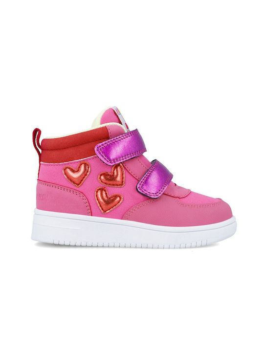 Agatha Ruiz De La Prada Kids PU Leather Boots with Hoop & Loop Closure Purple