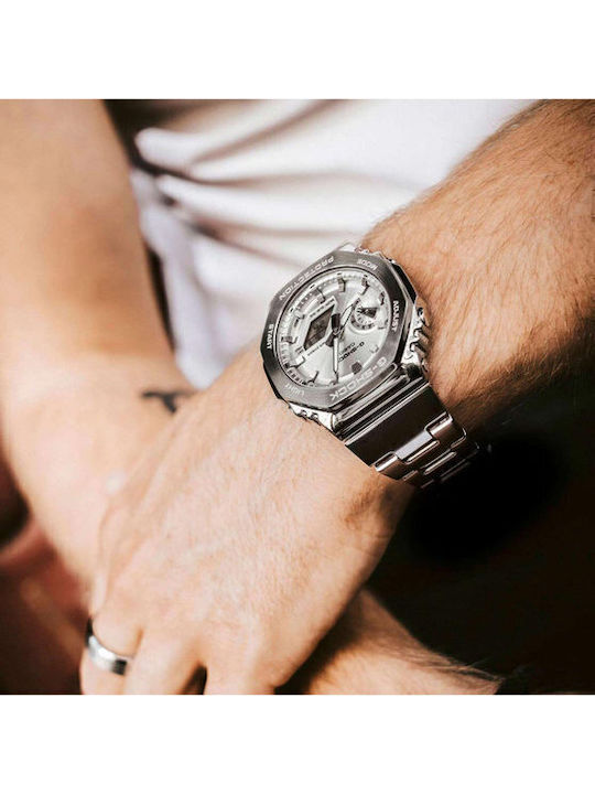 Casio G-shock Ρολόι Μπαταρίας με Μεταλλικό Μπρασελέ