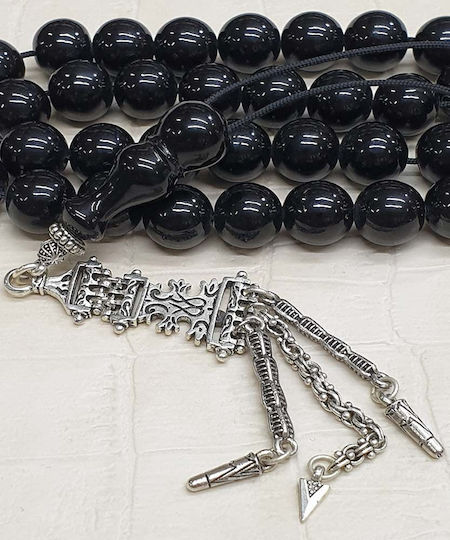 Roloi Komboloi Mastic Worry Beads with 33 Beads Black 41cm