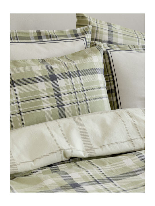 Nima Duvet Cover Set Cotton Single with Pillowcase 160x240 Original Green