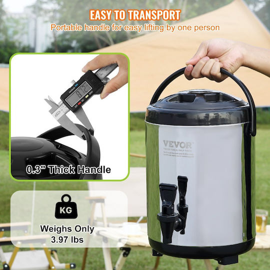 Vevor Dispenser Hot & Cold Beverages 6lt L24 x W24 x H37 cm