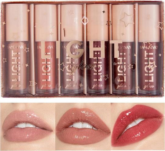 Set mit 5 flüssigen Lippenstiften + 1 Handaiyan Light Gloss Lip Plumper