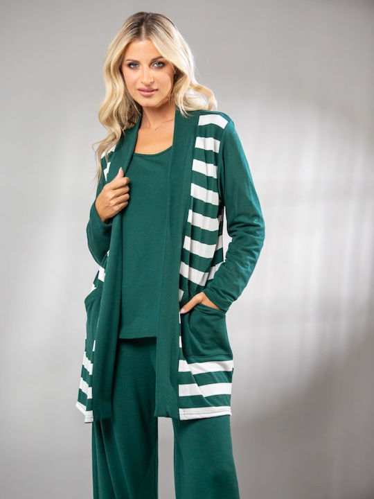 Boutique Women's Knitted Cardigan with Buttons green