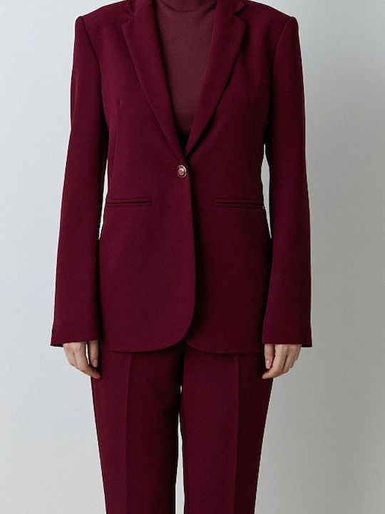 BSB Blazer pentru femei Crep Sacou Bordeaux