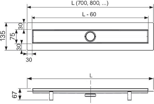 Tece Stainless Steel Channel Floor