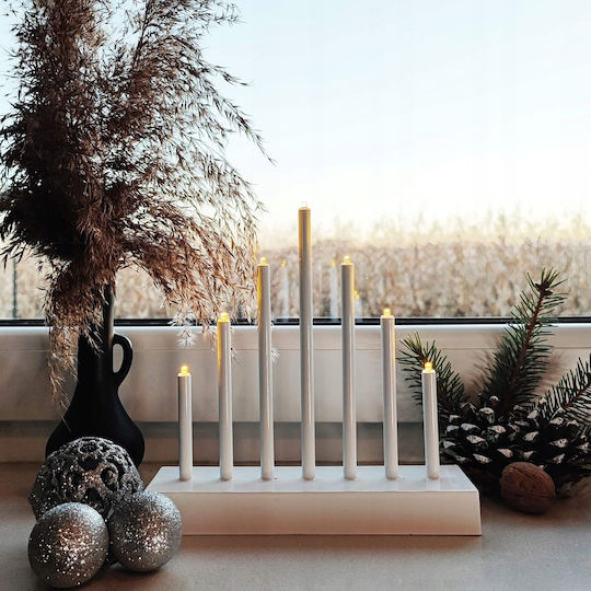 Christmas Plastic Silver Battery Candlestick