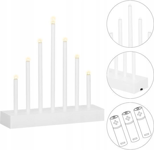 Christmas Plastic Silver Battery Candlestick