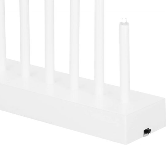 Christmas Plastic Silver Battery Candlestick