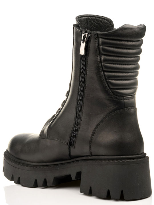 Leather Women's Ankle Boots Black