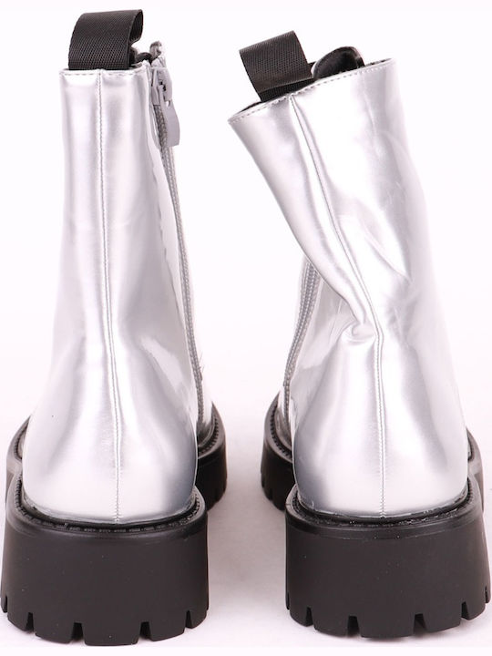 Stiefeletten Damen Silber