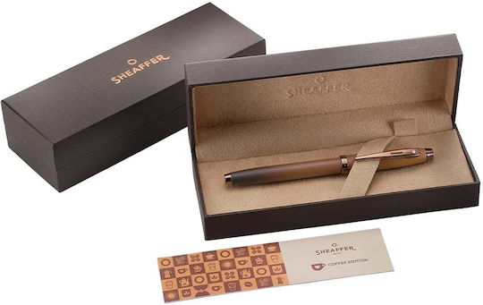 Sheaffer Πένα Γραφής Medium Καφέ από Ατσάλι με Μπλε Μελάνι
