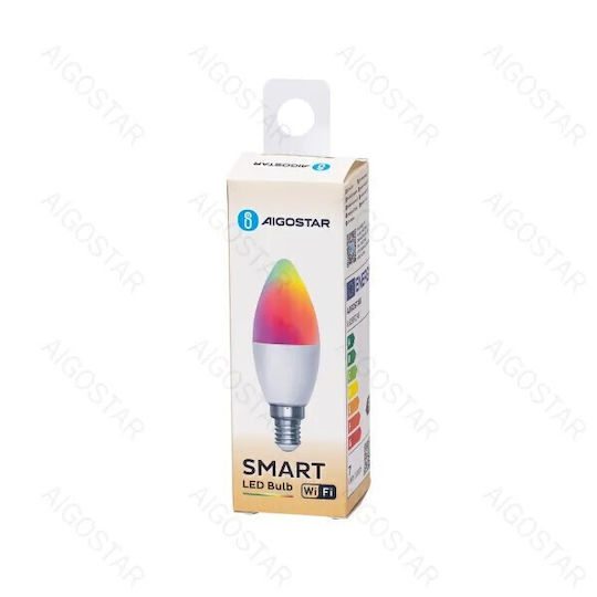 Aigostar Smart Bulb LED 6.5W for Socket E14 and Shape C37 RGBW 555lm