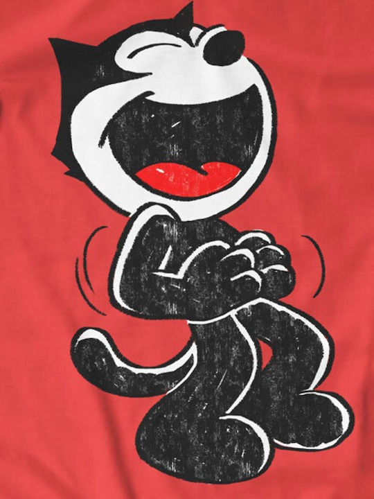 Paperinos Hand Drawn Felix The Cat T-shirt Κόκκινο Βαμβακερό